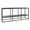 65 Inches Wood and Metal TV Stand with Open Shelf, Black By Casagear Home
