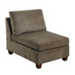 Fabric Armless Chair with Loose Back Pillows, Brown By Casagear Home