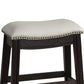 Curved Leatherette Stool with Nailhead Trim Set of 2 Gray By Casagear Home BM232001