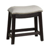 Curved Leatherette Stool with Nailhead Trim, Set of 2, Gray By Casagear Home