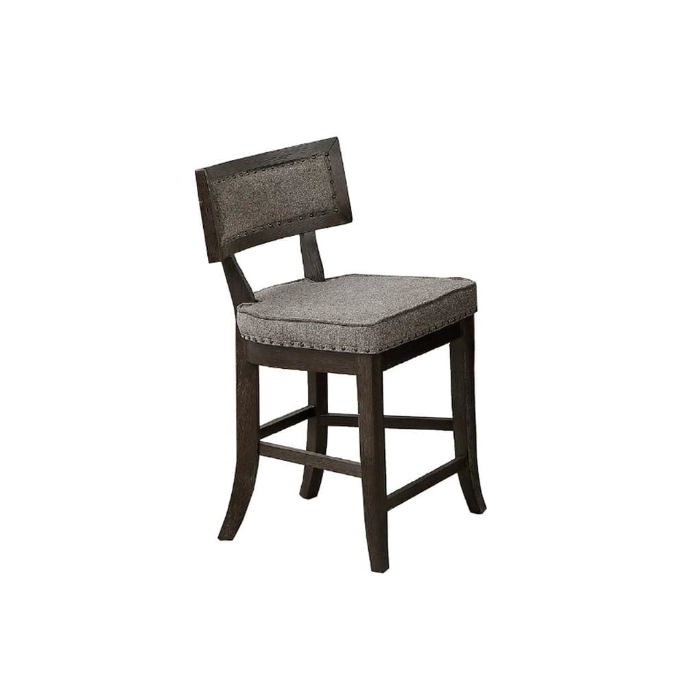 Curved Top Wooden High Chair with Flared Legs, Set of 2, Gray By Casagear Home