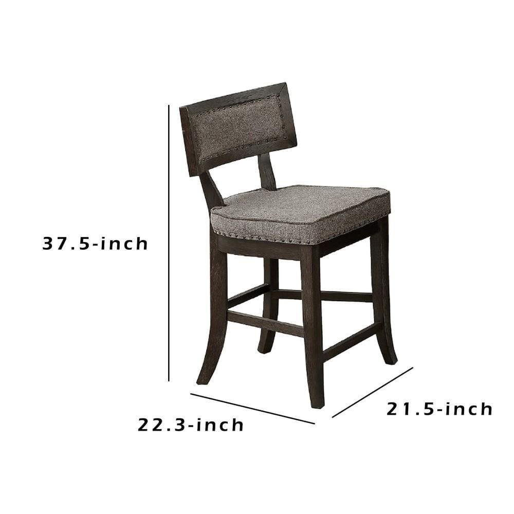 Curved Top Wooden High Chair with Flared Legs Set of 2 Gray By Casagear Home BM232003