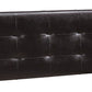 Queen Leatherette Bed with Checkered Tufted Headboard Dark Brown By Casagear Home BM232012