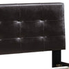 Queen Leatherette Bed with Checkered Tufted Headboard Dark Brown By Casagear Home BM232012
