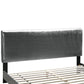 Full Leatherette Bed with Checkered Tufted Headboard Gray By Casagear Home BM232014