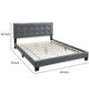 Full Leatherette Bed with Checkered Tufted Headboard Gray By Casagear Home BM232014