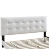 Twin Leatherette Bed with Checkered Tufted Headboard White By Casagear Home BM232016