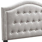 Button Tufted Twin Burlap Bed with Curved Headboard Light Brown By Casagear Home BM232022