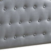 Button Tufted Twin Velvet Bed with Curved Headboard Gray By Casagear Home BM232025