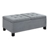 Wooden Ottoman with Hidden Storage Compartment, Gray and Black By Casagear Home