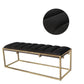 Metal Bench with Deep Vertical Channeling Gold and Black By Casagear Home BM232042
