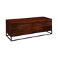 Wooden Bench with Hidden Storage Compartment, Brown and Black By Casagear Home