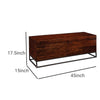 Wooden Bench with Hidden Storage Compartment Brown and Black By Casagear Home BM232043