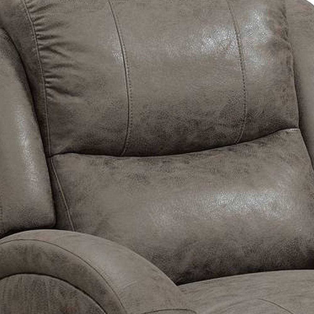 40 Inch Leatherette Power Recliner with USB Port Brown By Casagear Home BM232055