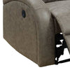 40 Inch Leatherette Power Recliner with USB Port Gray By Casagear Home BM232056