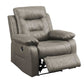 41 Inch Leatherette Power Recliner with USB Port, Gray By Casagear Home