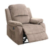 39 Inch Fabric Power Recliner with USB Port, Brown By Casagear Home