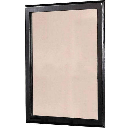 36 Inches Rectangular Wood Encased Mirror, Black By Casagear Home