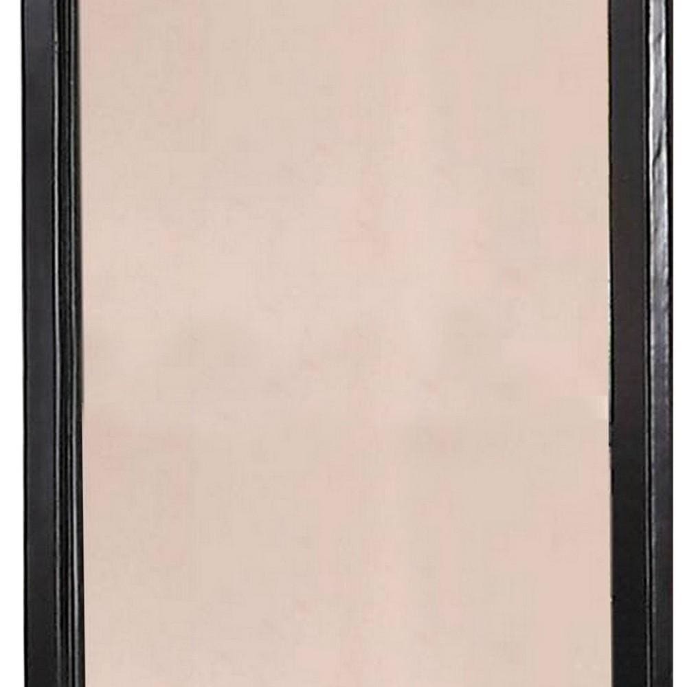36 Inches Rectangular Wood Encased Mirror Black By Casagear Home BM232102