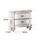 28 Inches 2 Drawer Wooden Nightstand with Turned Legs Silver By Casagear Home BM232110