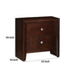 24 Inches 2 Drawer Wooden Nightstand with Metal Pulls Brown By Casagear Home BM232119