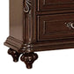 30 Inches 3 Drawer Engraved Wooden Nightstand Brown By Casagear Home BM232130
