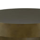 Contemporary Round Metal Coffee Table with Drum Base Bronze By Casagear Home BM232163