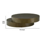 Contemporary Round Metal Coffee Table with Drum Base Bronze By Casagear Home BM232163