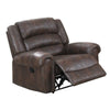 Leatherette Manual Motion Recliner with Tufted Back, Brown By Casagear Home