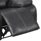 Leatherette Manual Recliner with Stitched Details Black By Casagear Home BM232359