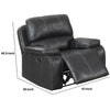 Leatherette Manual Recliner with Stitched Details Black By Casagear Home BM232359