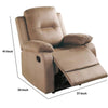 Fabric Upholstered Recliner with Tufted Back Beige By Casagear Home BM232415