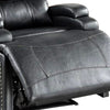 Nailhead Trim Leatherette Recliner with Sloped Arms Black By Casagear Home BM232416