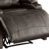 Nailhead Trim Leatherette Recliner with Sloped Arms Brown By Casagear Home BM232417