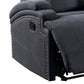 Nailhead Trim Fabric Recliner with Sloped Arms Gray By Casagear Home BM232418