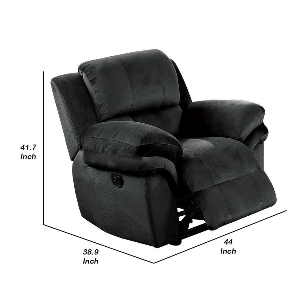 Fabric Upholstered Power Recliner with Pillow Arms Gray By Casagear Home BM232422