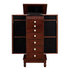 42 Inches 7 Drawer Jewelry Armoire with Fluted Design Brown By Casagear Home BM232500