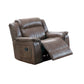 Fabric Manual Recliner Chair with Pillow Top Arms, Brown By Casagear Home