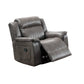 Fabric Manual Recliner Chair with Pillow Top Arms, Gray By Casagear Home