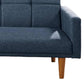 Fabric Adjustable Sofa with Square Tufted Back Blue By Casagear Home BM232619