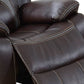 37 Inches Leatherette Glider Recliner with Pillow Arms Dark Brown By Casagear Home BM232625