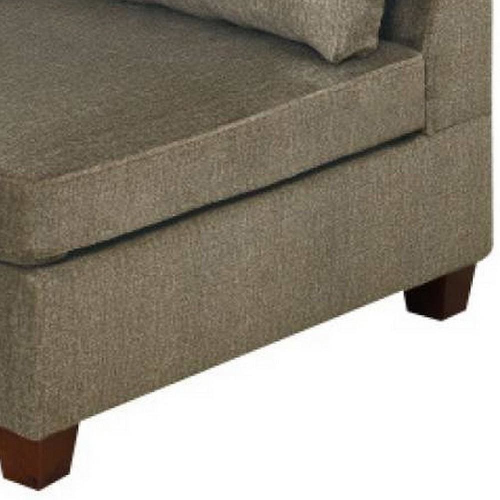 37 Inches Fabric Upholstered Wooden Corner Wedge Taupe Brown By Casagear Home BM232631