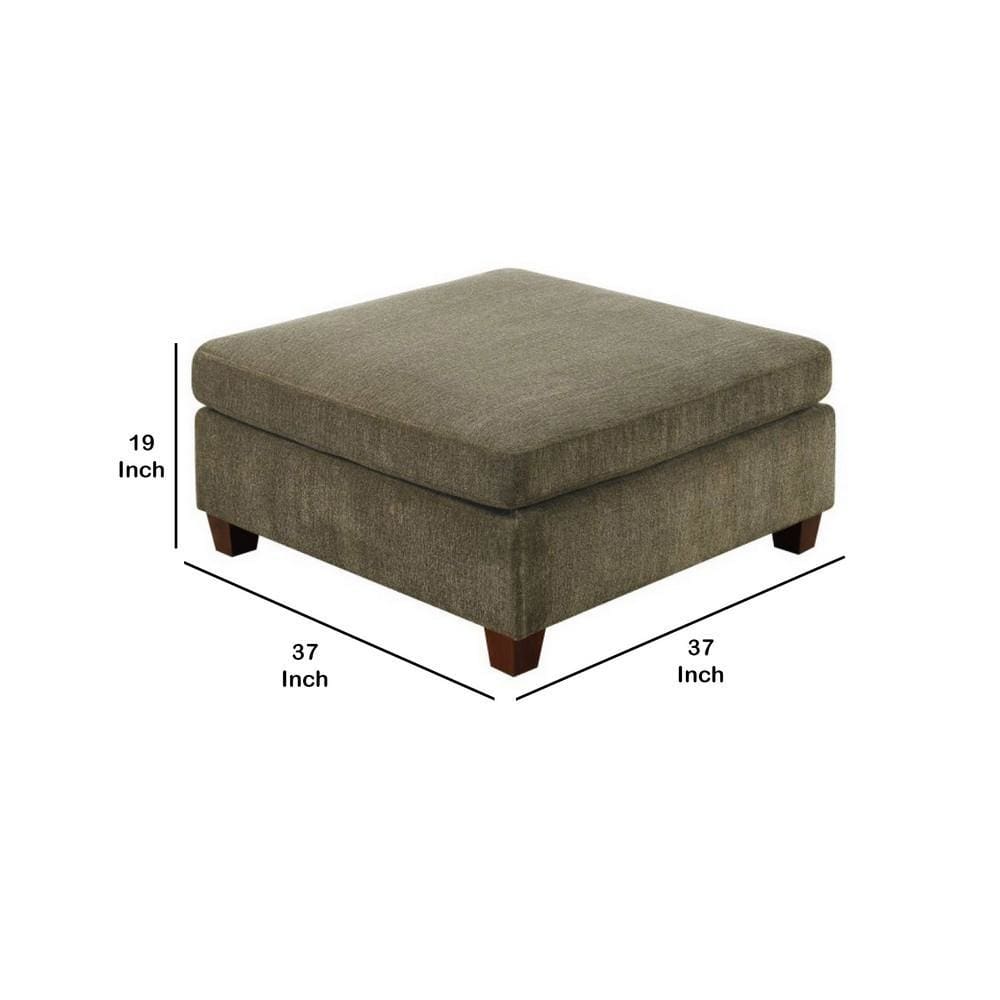 37 Inches Fabric Upholstered Wooden Ottoman Taupe Brown By Casagear Home BM232632