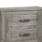 Wooden Nightstand with Two Drawers and Metal Bar Handles Gray By Casagear Home BM232687