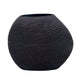 Zara Vase | Glass | Protruded Design | Textured Black