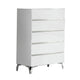 Logan Tall Dresser Chest | 47" | 5 Drawer | Metal Legs | White & Silver