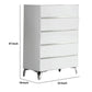 47 Inch 5 Drawer Modern Chest with Metal Legs White and Silver By Casagear Home BM232747