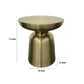 15 Inch Mushroom Shaped Metal End Table Gold By Casagear Home BM232791