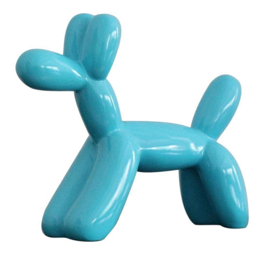 Modern Style Balloon Dog Sculpture with Stable Base, Blue By Casagear Home