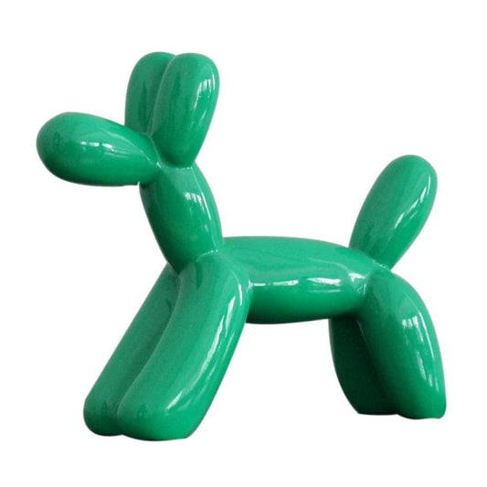 Modern Style Balloon Dog Sculpture with Stable Base, Green By Casagear Home